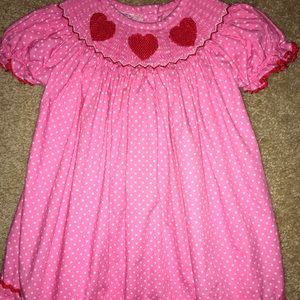 Valentines Day NOLA Smocked Boutique dress EUC